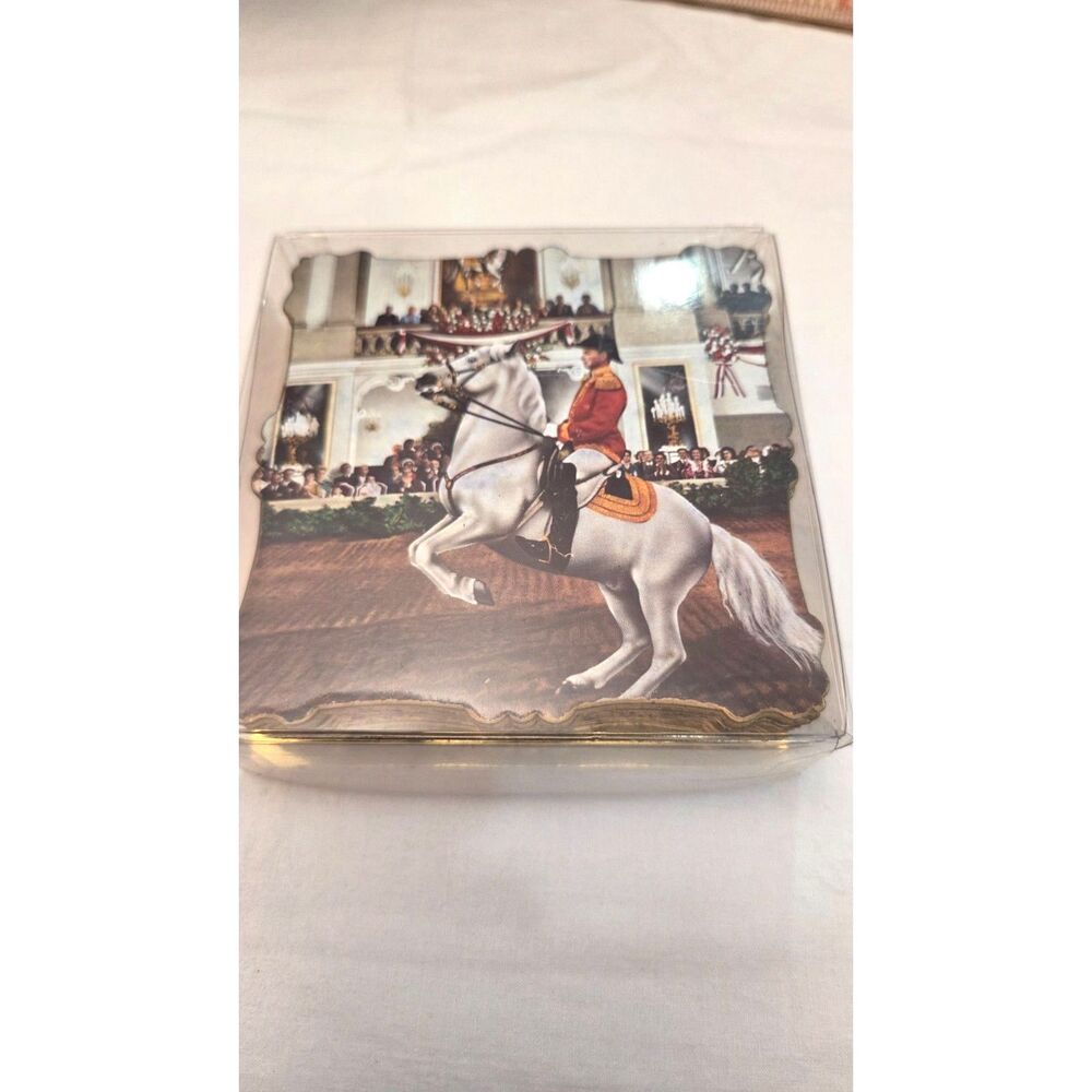 Vintage Lipizzaner Stallions Coaster Set – Spanish Riding School Vienna Austria